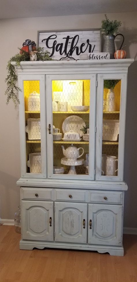 Diy Farmhouse China Cabinet, Decorating Ideas For Top Of China Cabinet, Top Of China Cabinet Decor Farmhouse, Fall Decor On Top Of Kitchen Cabinets, Farmhouse Dining Room China Cabinet, Decorating Above China Cabinet, Fall Decor For Top Of Cabinets, Farmhouse Kitchen China Cabinet, Decor For Top Of China Cabinet