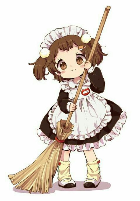 Maid Girl, Anime Maid, Chibi Anime Kawaii, Chibi Girl, 캐릭터 드로잉, Chibi Characters, Cute Anime Chibi, Kawaii Chibi, Anime Child