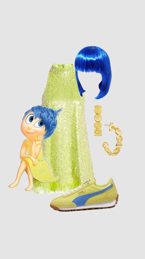 Joy Inside Out Costume Joy Inside Out Costume, Inside Out Halloween, Joy Costume, Inside Out Joy, Inside Out Costume, Joy Inside Out, Disney Costumes, Inside Out, Halloween Costumes