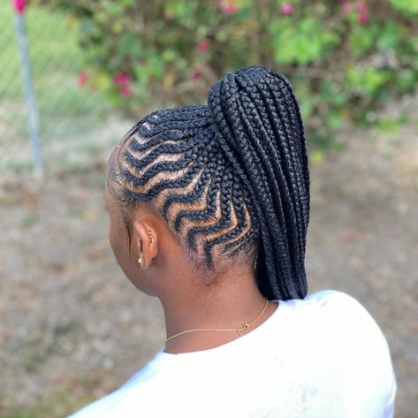 Collisha 🇻🇨 in 🇧🇧 on Instagram: “Pine apple😍” Braided Pineapple Hairstyle, Pineapple Braids Hairstyles, Pineapple Braids, Pineapple Hairstyle, Pine Apple, Black Hair Updo Hairstyles, Braided Styles, Box Braids Hairstyles For Black Women, Updo Hairstyles