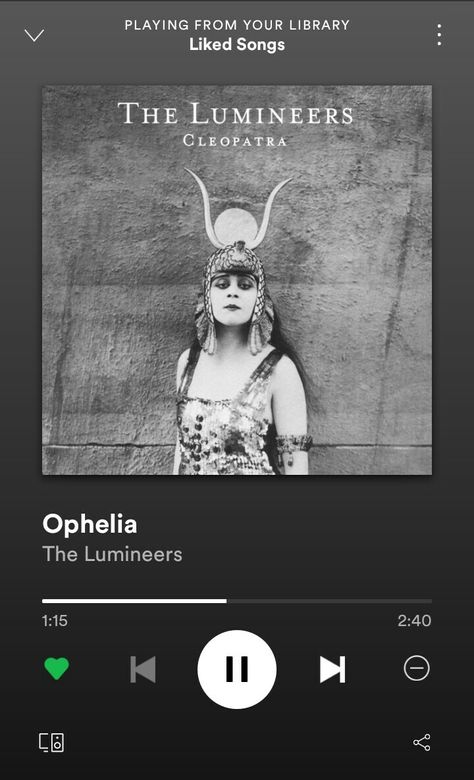 Ophelia Lumineers, Ophelia The Lumineers, Lumineers Ophelia, Ophelia Song, Spotify Screenshot, Emerald Green Wedding Theme, Spotify Songs, Cool Album Covers, Green Themed Wedding