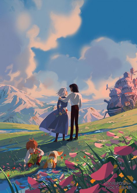 قلعة هاول المتحركة, Howls Moving Castle Art, Studio Ghibli Fanart, Personajes Studio Ghibli, Studio Ghibli Background, Howl And Sophie, Hello People, Ghibli Artwork, Howl's Moving Castle