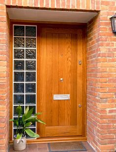 Front Door Contemporary, London Doors, Interior Panel Doors, Frosted Glass Interior Doors, Glass Blocks Wall, Glass Block Windows, Internal Wooden Doors, Wooden Front Door Design, Contemporary Door