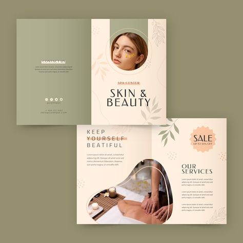 Spa Brochure Design Inspiration, Brochures Design Creative, Esthetician Brochure, Luxury Flyer Design, Beauty Leaflet, One Page Brochure, Services Poster, Beauty Brochures, Spa Poster