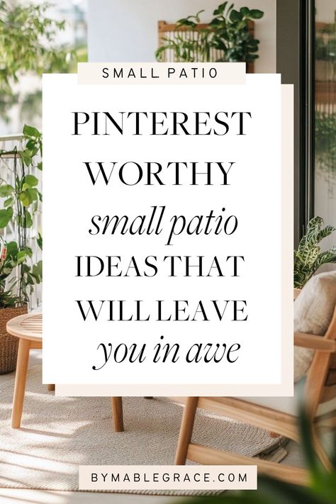 Here are 29 practical and aesthetic small patio ideas that you will obsess over. These small patio ideas for are genius! Small Patio Ideas, Small Patio, Patio Ideas, Budget Friendly, Patio, Patios