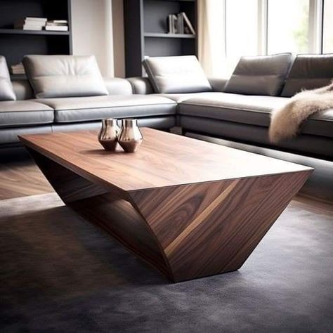 Unique Modern Coffee Table, Unique Tables Design, Contemporary Modern Coffee Table Wood, Simple Wood Table Design, Coffee Table Wood Design, Living Room Wood Table, Cool Room Furniture, Wood Slab Coffee Table, Modern Coffee Tables Living Rooms