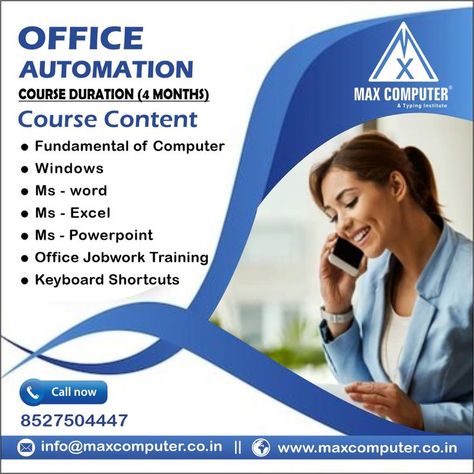 Computer Institute Banner Design, Office Automation, Education Poster Design, Computer Class, Shiva Tattoo, Best Office, Keyboard Shortcuts, Education Poster, Social Media Design Graphics