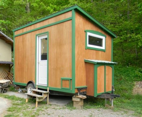 112 square feet Off Grid Tiny House with Folding Porch Roof Simple Tiny House Floor Plans, Building A Small Cabin, Cheap Tiny House, Shed Floor Plans, Off Grid Tiny House, Tiny House Camper, Cabin Tiny House, Building A Cabin, Cottage Floor Plans