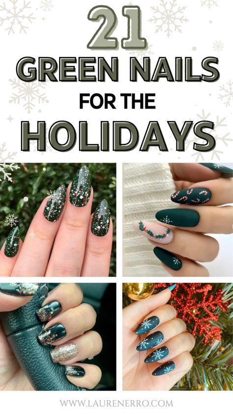 Green Holiday Nails, Easy Curled Hairstyles, Next At Home, Christmas Winter Nails, Festive Holiday Nails, Holiday Nail Ideas, Nails Festive, Cozy Winter Vibes, At Home Manicure