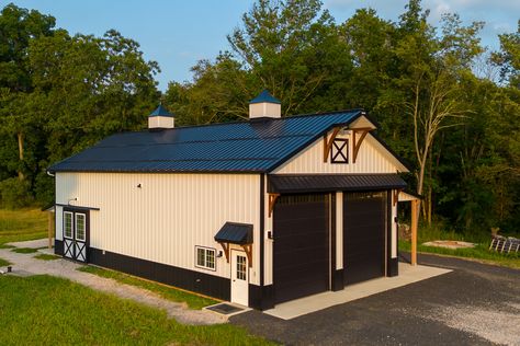 Porch Overhang, Hobby Garage, Garage With Living Quarters, Metal Garage Buildings, Equestrian Building, Post Frame Construction, Morton Building, Metal Garage, Gambrel Roof