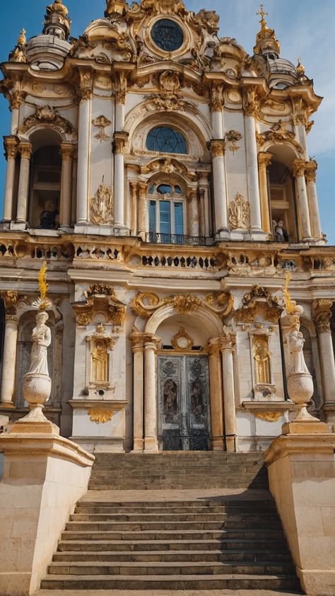 Unveiling 15 Baroque Architectural Gems: A Play in Details 37 White Marble Building, Baroque Architecture Aesthetic, Indian Aesthetic Wallpaper, Background Studies, Aesthetic Buildings, Building Styles, Classic Furniture Living Room, Golden Dome, Life Reference