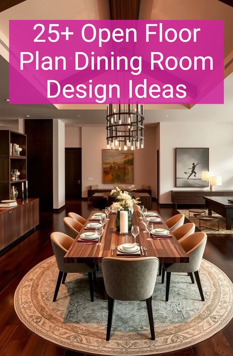 25+ Open Floor Plan Dining Room Design Ideas Open Floor Plan Dining Room, Great Room Layout, Modern Dining Room Ideas, Dining Room Design Ideas, Creative Storage Solutions, Entertaining Friends, Classy Decor, Elegant Table Settings, Room Design Ideas