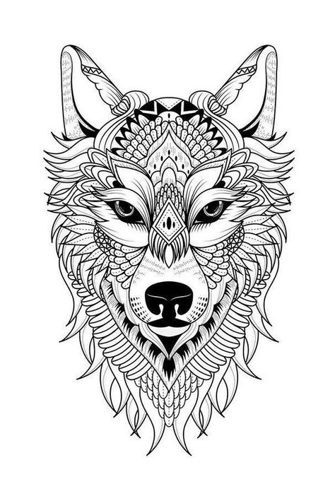 Mandala Wolf, Geometric Wolf Tattoo, Geometric Wolf, Wolf Tattoo Design, Wolf Drawing, Mandala Tattoo Design, Wolf Tattoos, Wolf Tattoo, Bear Art