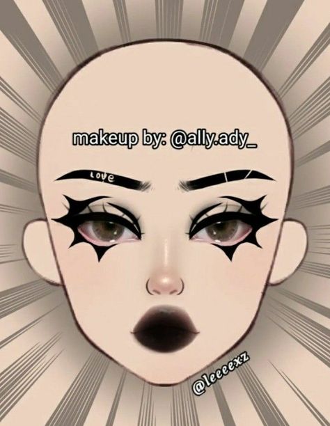 Goth Eye Makeup, Halloweenský Makeup, Makeup Charts, Vampire Bride, Anime Eye Makeup, Punk Makeup, Makeup Drawing, Makeup Face Charts, Graphic Makeup