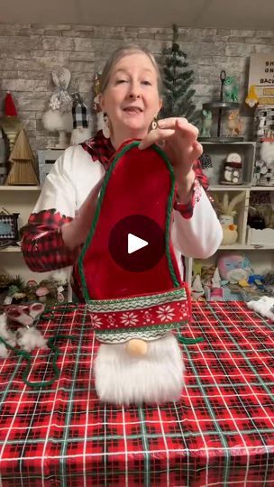 32K views · 742 reactions | Gnome Tree Toper | Dollar Tree has these sweet stockings again this year so grab one and make a cute tree topper! 🤗❤️🎄  #winterwonderland  #inspire  #dollartreefinds... | By Gnome & Backyard | Hi, everyone. It's Lee with Gnome and Backyard and today, I'm going to show you how to make the cutest little gnome topper for your mini Christmas trees. So, if you grab one of these stockings from the Dollar Tree, what you're going to do is, first, you're just going to pull up the beard. The beard is glued to the stocking but you're going to pull it up like so, alright? The next thing you're going to do is you're going to take your stocking and just turn it inside out. So, here's your stocking flipped inside out. Now, we're going to take this heel part of your stocking Diy Santa Tree Topper, Gnome Tree, Mini Christmas Trees, Christmas Stocking Decorations, Cute Tree, Diy Santa, Christmas Stockings Diy, Gnome Hat, Dollar Tree Finds