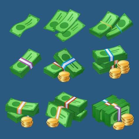 Free Vector | Money cash with coins stacks and bundles of bills Bank Vault, Golden Coins, Stack Game, Money Icons, Golden Coin, Money Games, Isometric Illustration, Swag Cartoon, Vector Cartoon