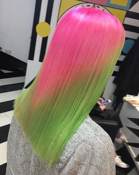 . Pink And Green Hair, Cosmetology Ideas, Ombre Hair Blonde, Hair Dyes, Straight Wigs, Multicolored Hair, Pretty Hair Color, Ombre Hair Color, Pastel Hair