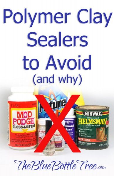 There are good sealers for polymer clay and then there are some that aren't so good. Find out which ones to use, and if you even need to use... Polymer Clay Sealers, Polymer Clay Stone Effect, Polymer Clay Tips And Tricks, Seal Polymer Clay, Polymer Clay Projects Ideas, Polymer Clay Art Ideas, Polymer Clay Faux Stone, Blue Bottle Tree, Plastic Fou