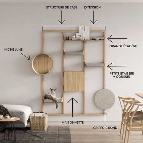 (paid link) Cats love to climb and perch up high, so here are our top tips on adding a stylish cat wall to offer hours of endless fun for your feline. Katt Diy, Cat Room Decor, Cat Climbing Wall, Cat Furniture Design, Chat Diy, Cat Area, Cat Wall Shelves, Diy Cat Tree, Cat Wall Furniture