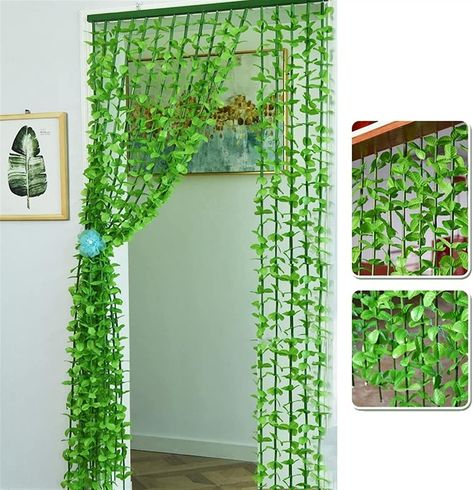 Beaded Doorway, Kitchen Door Curtains, Beaded Curtains Doorway, Bamboo Flower, Nursery Nook, Curtain Green, Farm Restaurant, Hang Curtains, Doorway Decor