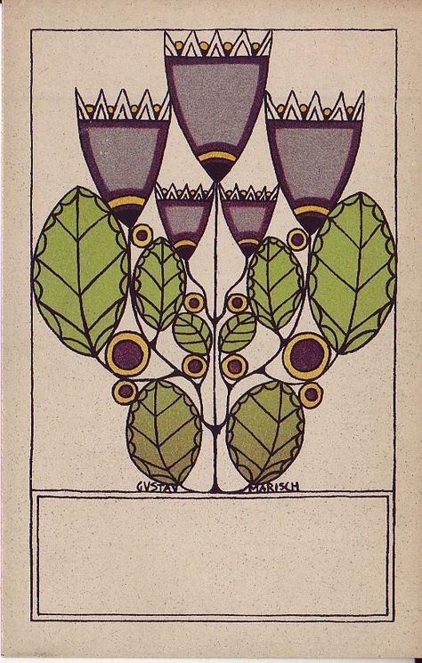 Gustav Marisch, Gustav Magnar, Art Nouveau Card, Art Nouveau Card Design, Weiner Werkstatte, Art Nouveau Tarot Illustration, Gustav Stickley, Wiener Werkstatte, Vienna Secession