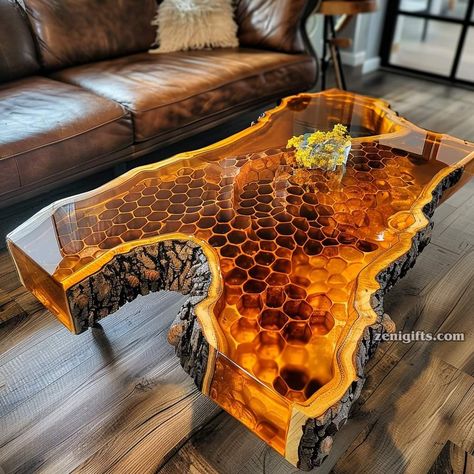 Seni Resin, Epoxy Countertops, Resin And Wood Diy, Beekeeping For Beginners, Wood Table Design, I Love Bees, Epoxy Resin Table, Resin Furniture, Diy Resin Art