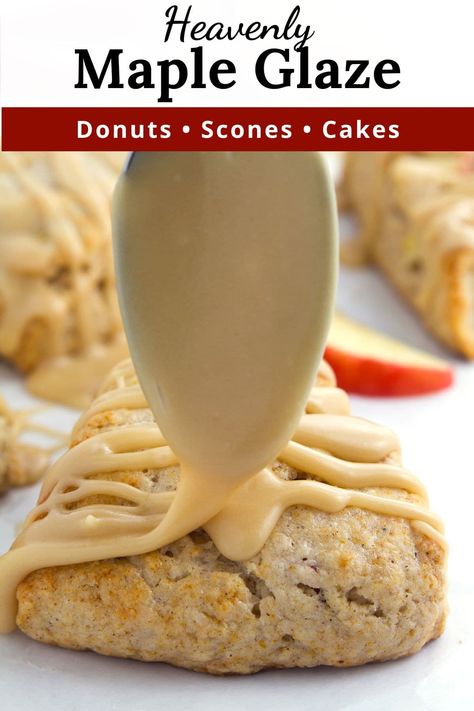 Icing For Donuts, Glazed Icing Recipe, Maple Desserts, Cookies Cinnamon, Maple Icing, Donuts Cake, Cinnamon Roll Icing, Maple Recipes, Maple Syrup Recipes