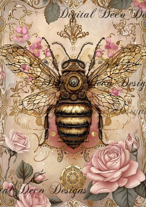 Digital Deco Designs Bee Pictures Art, Rice Craft, Honeybee Art, Bee Pictures, Bee Tattoo, Bee Art, Crafts Beautiful, Bees Knees, Craft Paper