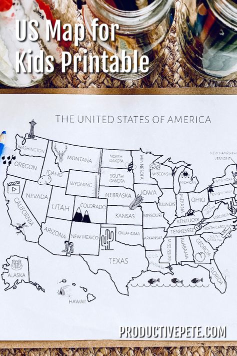 States labeled US map Us Presidents For Kids Free Printable, State Map Printable, 50 States Map Free Printable, United States Coloring Map, States Map Printable, Usa Maps Printable, Blank Usa Map Printable, Us Map Printable Free, Usa Maps