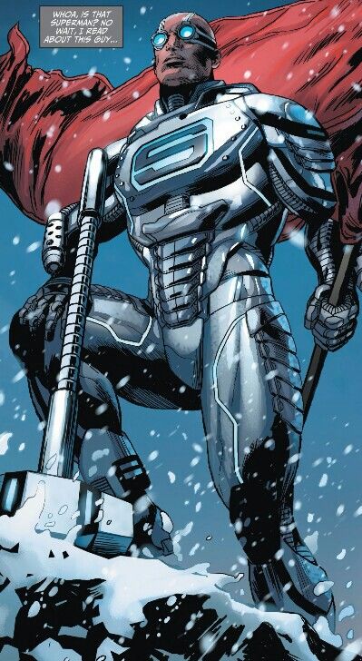 Steel (John Henry Irons), also known as the Man of Iron (DC Comics) Steel Dc Comics, Steel Dc, Art Dc Comics, Black Superheroes, Univers Dc, Black Comics, Jim Lee, John Henry, Arte Dc Comics