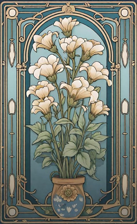 Art Nouveau People, Art Noveau Sketches, Art Noveau Flores, Art Nouveau Botanical, Latina Art, Tree Of Life Artwork, Art Deco Theme, Mucha Art, Daisy Art