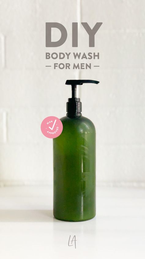 Diy Mens Body Wash, Guest Basket, Body Wash Recipe, Diy Body Wash, Homemade Body Wash, Body Wash For Men, Cleaner Living, Men Skincare, Mens Body