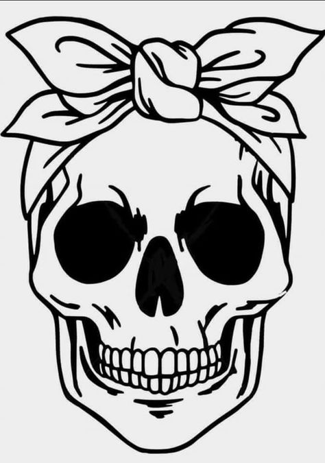 Skull Template, Skull Stencil, Skull Coloring Pages, Skulls Drawing, Cricut Halloween, Tattoo Stencil Outline, Tattoo Design Book, Halloween Tattoos, Cricut Craft Room