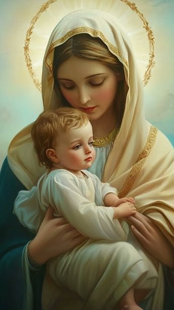 Catholic Saints Images, Mother Mary Pictures, Holly Pictures, Christmas Card Pictures, Mother Mary Images, Images Of Mary, Jesus And Mary Pictures, Catholic Images, Blessed Mother Mary