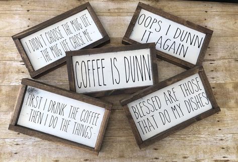 Bar Letters, Kitchen Letters, Coffee Bar Kitchen, Rae Dunn Collection, Blessed Are Those, Bar Set Up, Wood Frame Sign, Coffee Signs, Letter Sign