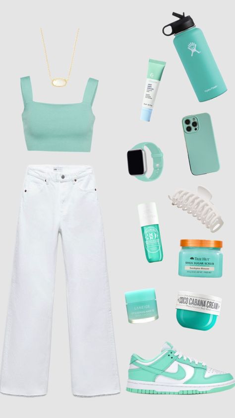 #teal #aesthetic #outfitinspo Teal Aesthetic Outfit, Teal Clothes, Teal Outfit, Teal Aesthetic, Teal Outfits, Clothes Aesthetic, Aesthetic Outfits, Outfits Aesthetic, Creative Play