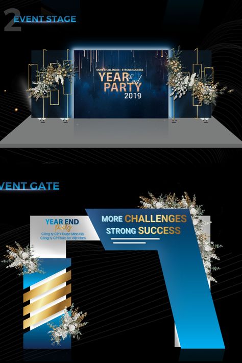 Stage Event Design Ideas, Unique Banner Design, Backdrop For Events, Stage Corporate Event, Backdrop Corporate Events, Corporate Stage Decor, Corporate Backdrop Design Events, Photobooth Backdrop Event Design, 25th Anniversary Corporate Event