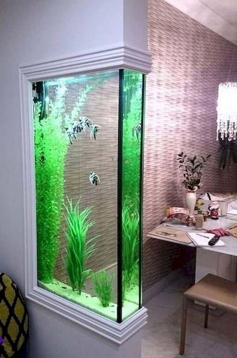 Wall Aquarium, Aquarium Design, Partition Design, Room Partition, Living Room Tv Wall, Studio Apartment Decorating, Living Room Tv, Room Decor Bedroom, Living Room Interior