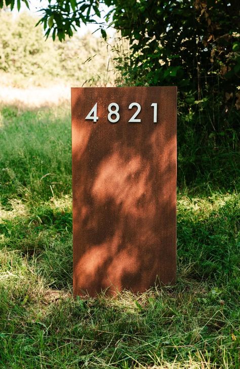 Address Sign Yard Address Sign Rusted Custom Address Sign Driveway Address Sign grande - Etsy Driveway Address Sign, Country Driveway, Yard Address Sign, Driveway Sign, Soil Type, Entry Ideas, Address Signs, 12 Gauge, Address Sign