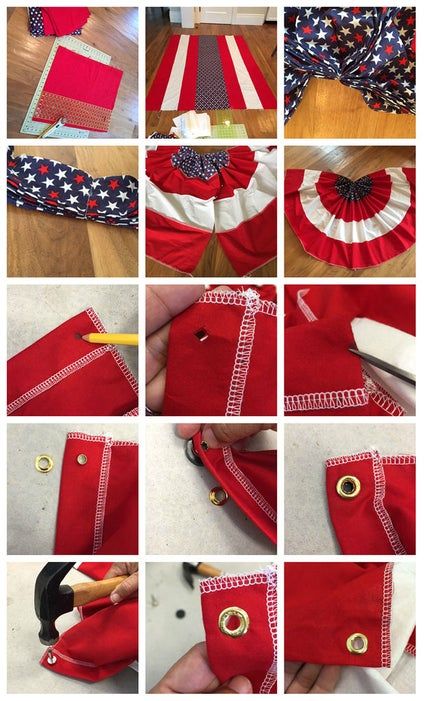 How to Make Patriotic Bunting the Easy Way-for Memorial Day & 4th of July: 8 Steps (with Pictures) Diy Fabric Bunting, Cool Crafts Diy, Blue Decorations, July Decoration, Patriotic Bunting, Cool Crafts, Bunting Pattern, Make Bunting, Bunting Diy