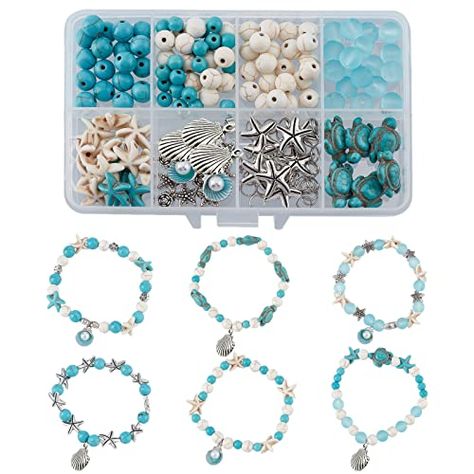 Starfish Sandals, Beaded Starfish, Bracelet Making Kit, Summer Ocean, Jewelry Making Kits, Turquoise Bead Bracelet, Box Diy, Jewelry Making Necklace, Beads Bracelets