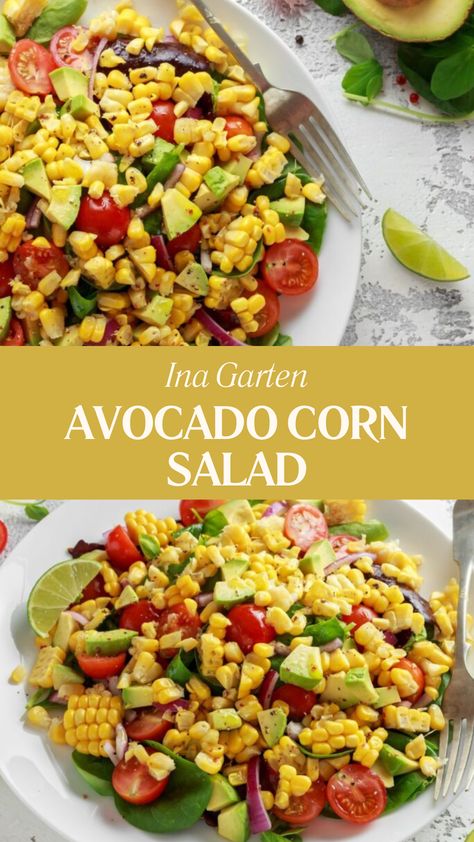 Ina Garten Avocado Corn Salad Avocado Corn Salad, Juice Grape, Cilantro Salad, Corn Avocado Salad, Jalapeno Peppers, Red Bell Peppers, Red Onion Salad, Pepper Salt, Refreshing Salad