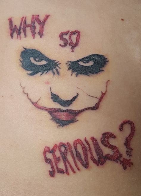 Why So Serious Back Tattoo, Why So Serious Tattoo Hand, Small Joker Tattoo Ideas, Joker Tattoo Meaning, Joker Tattoos For Women, Why So Serious Joker Tattoo, Joker Back Tattoo, Small Joker Tattoo, Joker Tattoo For Women