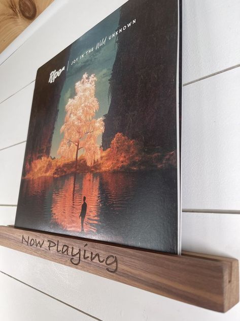 Single vinyl display rail, ledge, LP cover art. This listing is engraved with 'Now Playing' for your current album playlist. Reach out for personalization customizations Now Playing Record Display, Record Shelf, Vinyl Display, Long Pictures, Record Display, Picture Ledge, Record Art, Now Playing, Record Collection