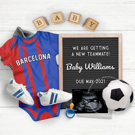 Soccer Gender Reveal, Big Brother Pregnancy Announcement, Second Pregnancy Announcements, Baby Announcement To Husband, Unique Pregnancy Announcement, Baby Pregnancy Announcement, Soccer Baby, Digital Pregnancy Announcement, Soccer Theme