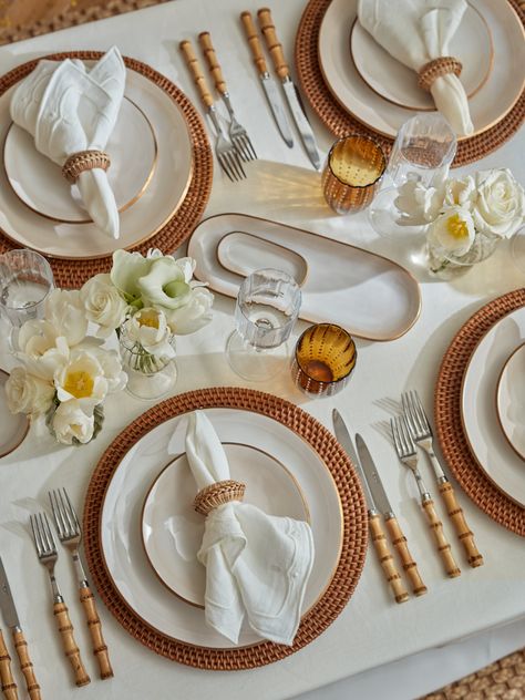 Rose gold table setting