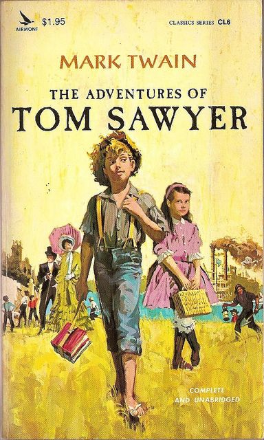 Tom Sawyer was another formative book for me. We even went to Hannibal, MO a week before the big flood in the early 90's. It was great to see the area that was the setting for the story. Tom Sawyer Costume, The Adventures Of Tom Sawyer, Adventures Of Tom Sawyer, Book Dress, Cover Inspiration, Classic Childrens Books, American Lifestyle, Book Board, Tom Sawyer