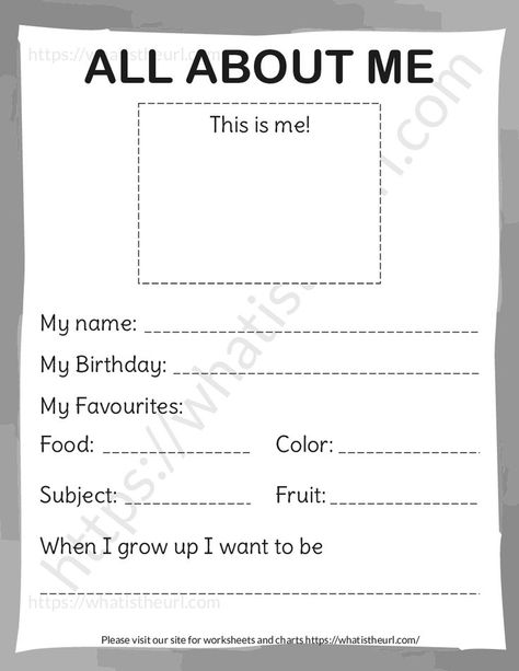 This is the 11th design for the “About Me” Worksheet.Please download the PDF All About Myself for KG, UKG, and Little kids – Design 11 Myself Worksheets For Kids, My Self Worksheets For Kids, About Myself Worksheet, All About Myself, About Me Worksheet, Me Worksheet, British School, English Exercises, Binder Organization