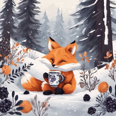 Winter Screensavers, Fox Logo Design, Fox Totem, Fox Images, Fox Drawing, Fox Christmas, Future Wallpaper, Alice Angel, Fox Illustration