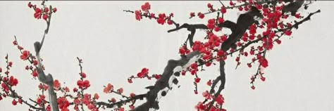 Red Wallpaper Horizontal, Red And White Discord Banner, Japan Header, Notion Aesthetic Cover, Japan Banner, Nitro Banner, Discord Banner Ideas, Tumblr Banner, Red Cherry Blossom